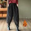 Women's Autumn Winter Vintage Ankle-length Jogger Fashion Trousers Pants Casual High Waist Women Corduroy Baggy Harem Plus Size