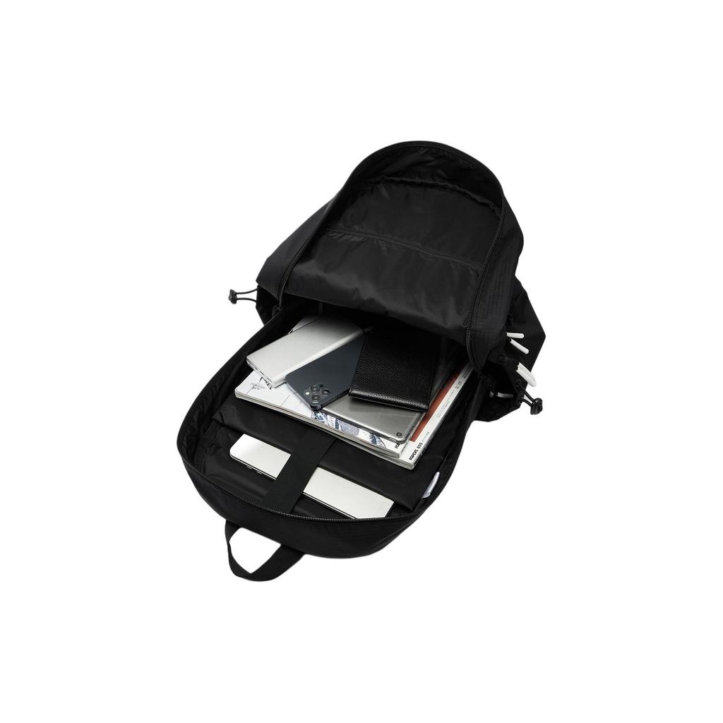 Li Ning Skateboard Series Printed Zipper Closure Nylon Backpack Unisex Backpack Black ABSU059-1