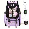 Cute LABUBU cartoon printed backpack for junior high school students with large capacity ins wind school bag