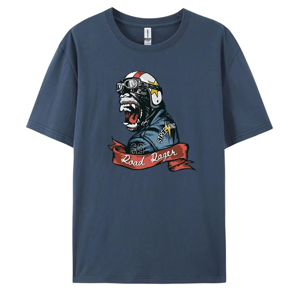 Orangutan Men's Casual Short-sleeved T-shirt with 100% Cotton Fashion print Tees oversize