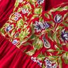 Floral κέντημα Φαρδύ μακρύ φόρεμα Γυναικείο κομψό V λαιμό μακρυμάνικο κυρίες casual φθινοπωρινά αδύναμα φορέματα διακοπών