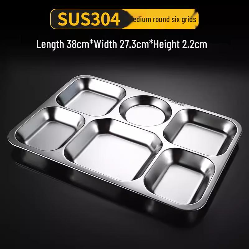 304 Stainless Steel Divided Lunch Tray