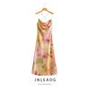 Jnleaog Autumn New Women's Clothing Fashion Style Stylish Fashion Tie-Dyed Sling Dress