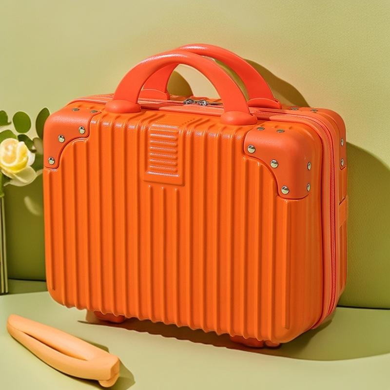 Small Suitcase, Mini Makeup Case 14-Inch Compact Case Souvenir Carry-On Storage Lockable Carry-On Cosmetic Bag