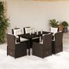 VidaXL Garden Dining Set and Cushions 7 Pcs Brown Rattan 3262851