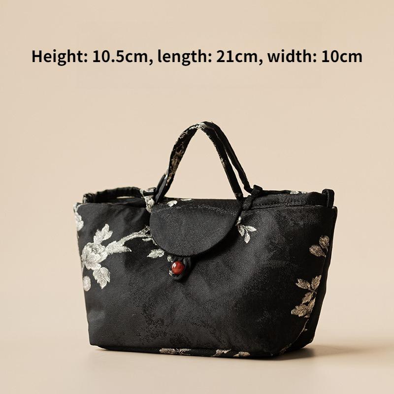Brocade Plum Blossom Embroidery Tea Cozies Traditional Tea Cozy for Teapot Portable Bag Travel Storage Bags Drinkware Teaware