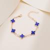 Five Flowers Four-leaf Clover Bracelet Women Senior Sense of Light Luxury Exquisite Double-sided Mother-of-pearl Hand Jewelry
