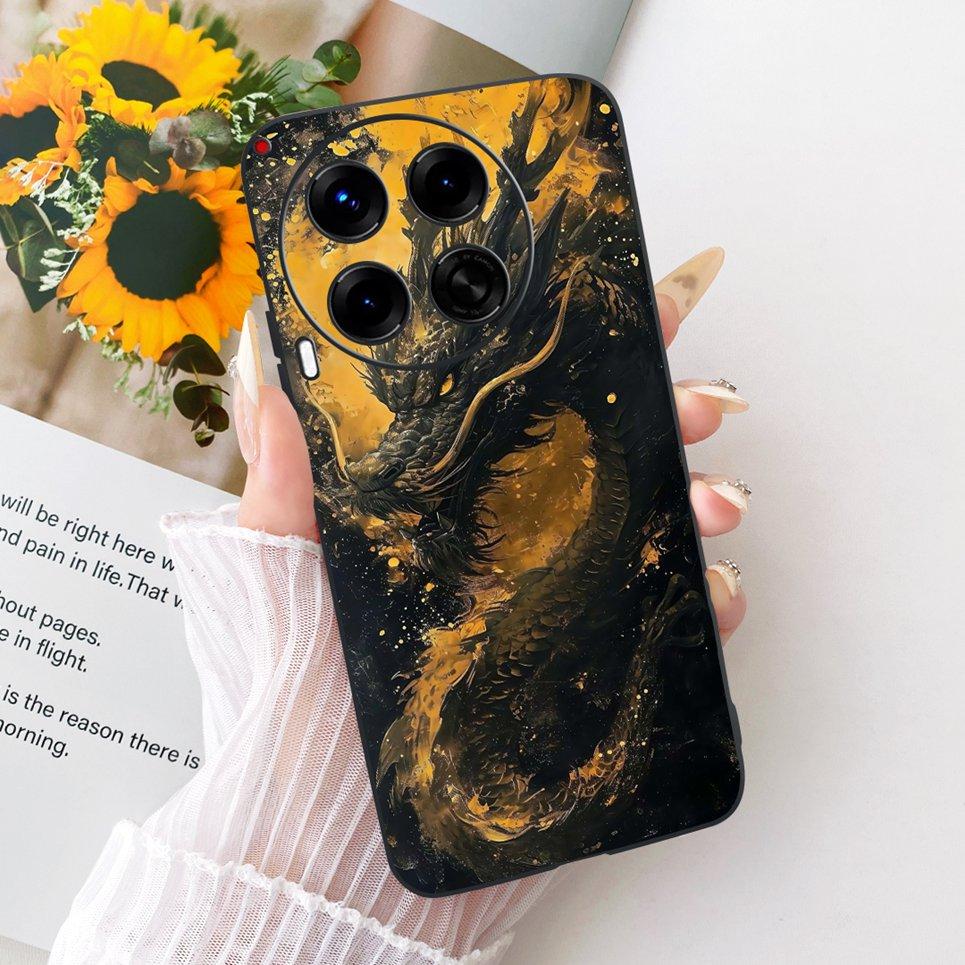 For Tecno Camon 30 Premier Camon 30 30s Pro Phone Case Chinese Dragon Cute Cat Cartoon Pattern Casing Soft TPU Silicone Cover