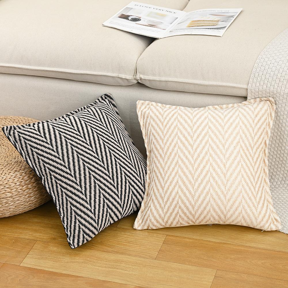Retro Fischgräten Chenille Jacquard Kissenbezug Kissen Wohnzimmer Sofa Dekoration Kissenhülle Kopfteil Kissenbezüge