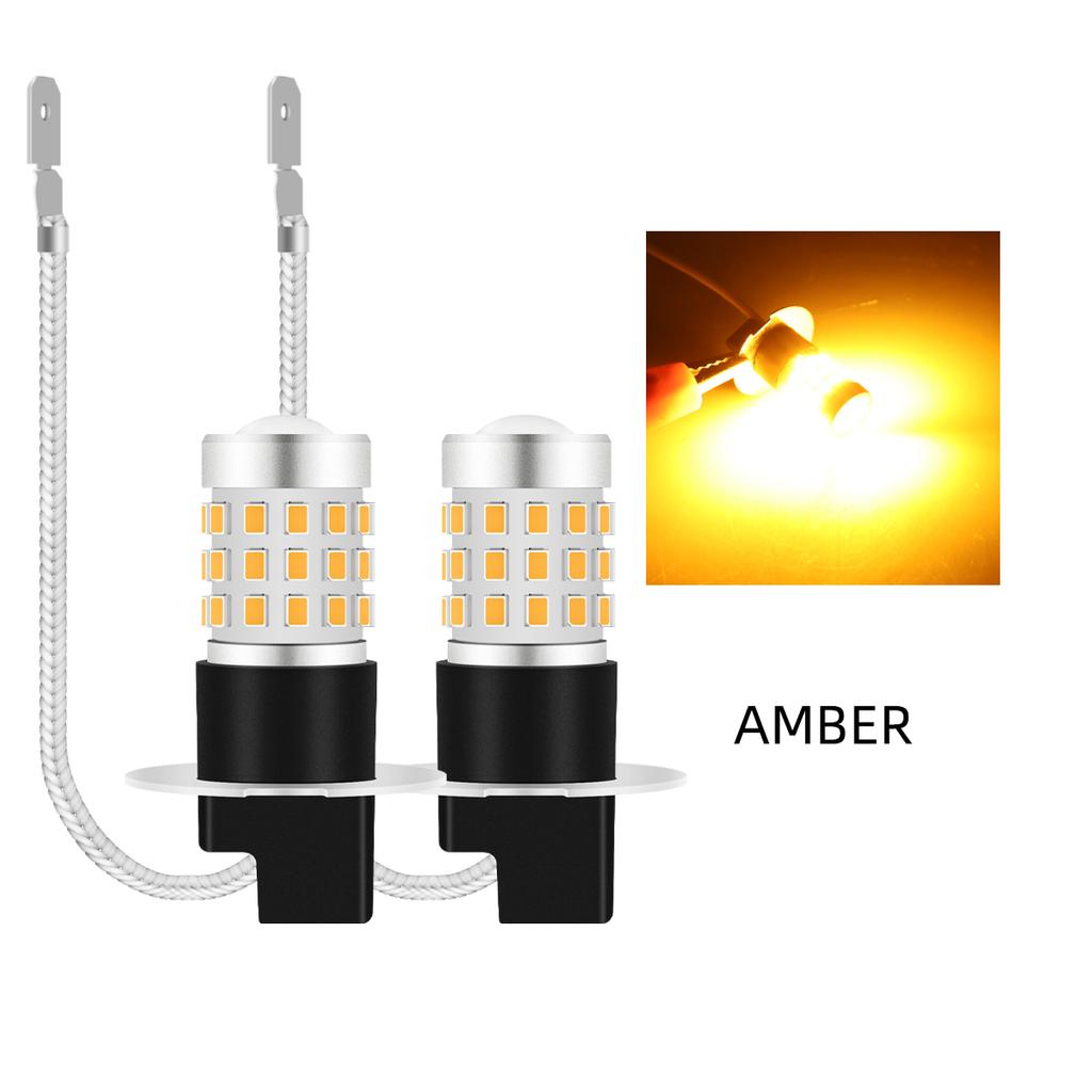2PCS Car Fog Light 9-36V H3 LED with Lens Fog Running Light Bulb Super Bright LED Auto Lamp H3 Led Yellow No Adapter Required