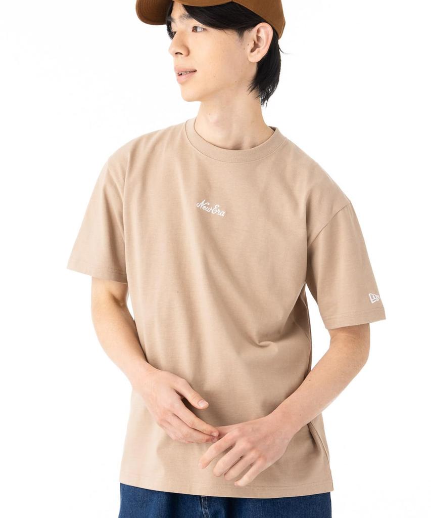 NEW ERA S/S Cotton Tee Script Logo Camel Beige 14683856 NER35A9183