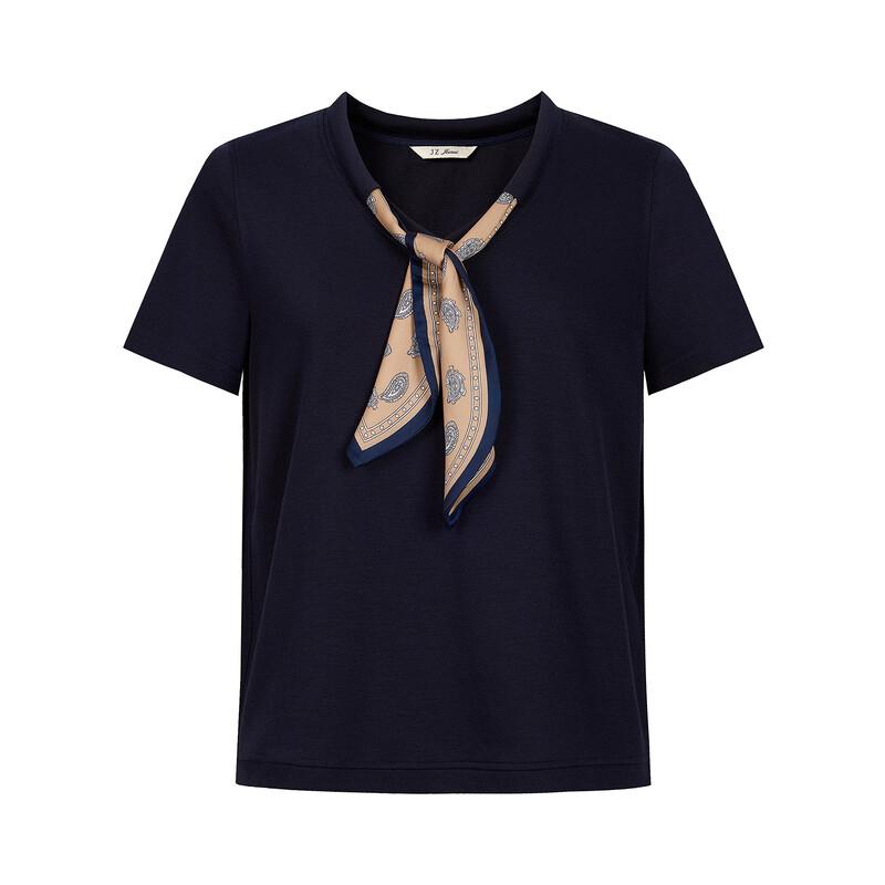 JUZUI Women's Ribbon V-Neck Lyocell Blouse