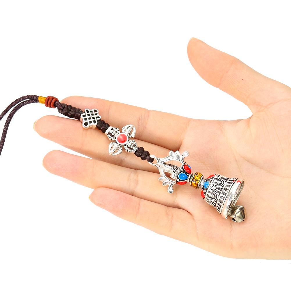 Tibetan Buddhism Vajra Prayer Flags Bell Mantra Prayer Wheel Chinese Knot Metal Pendant Wind Chimes Belief Pray Meditation Decor