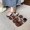 In the summer of 2025, the new Korean-style outer wear thick-soled one-word drag women's versatile soft-soled flat bottom with skirt cool slippers wom