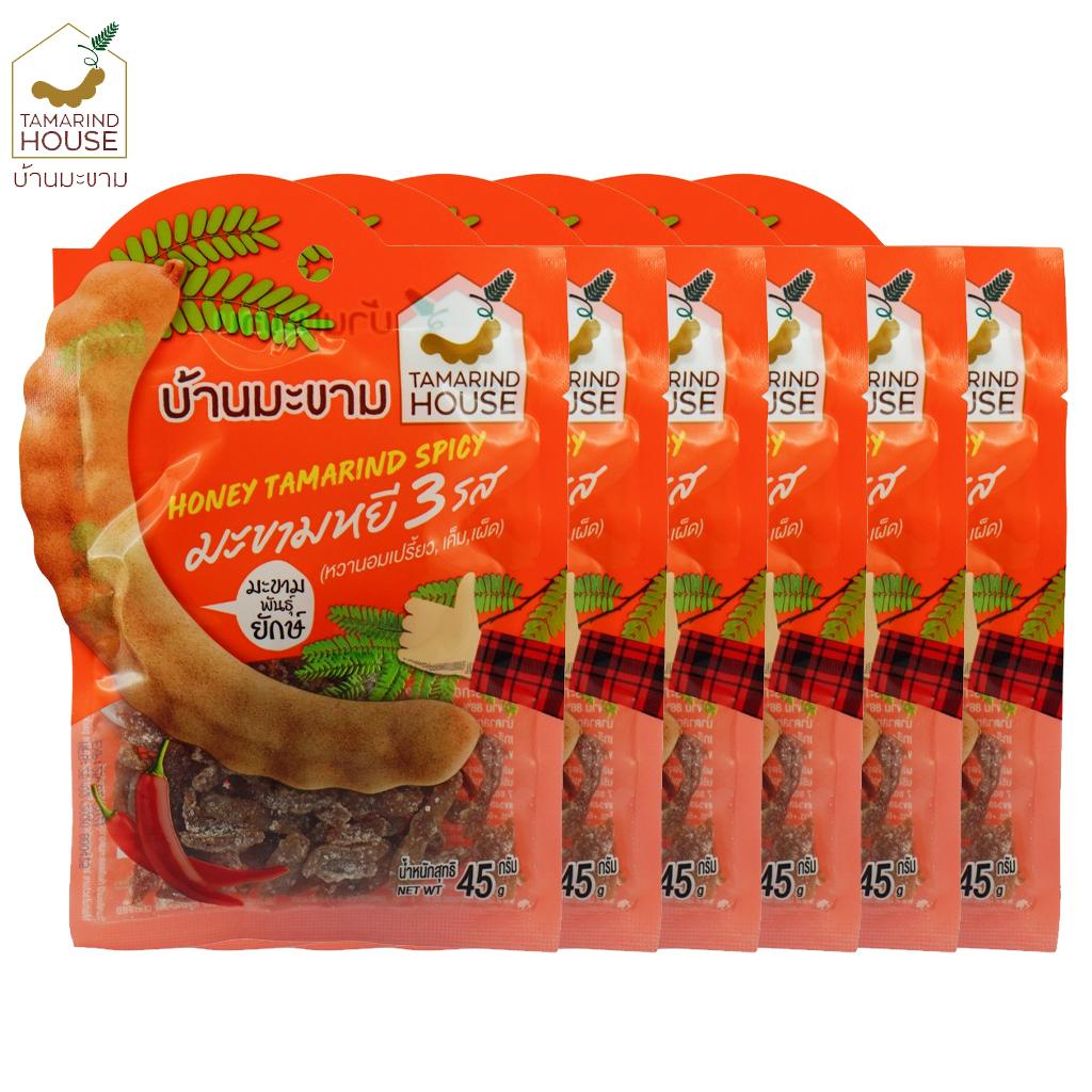 Tamarind House Honey Tamarind Spicy 45 G. / Tamarind with Honey 60 G. X 1 / 2 / 3 / 6 / 12 Pcs - Thai Snack