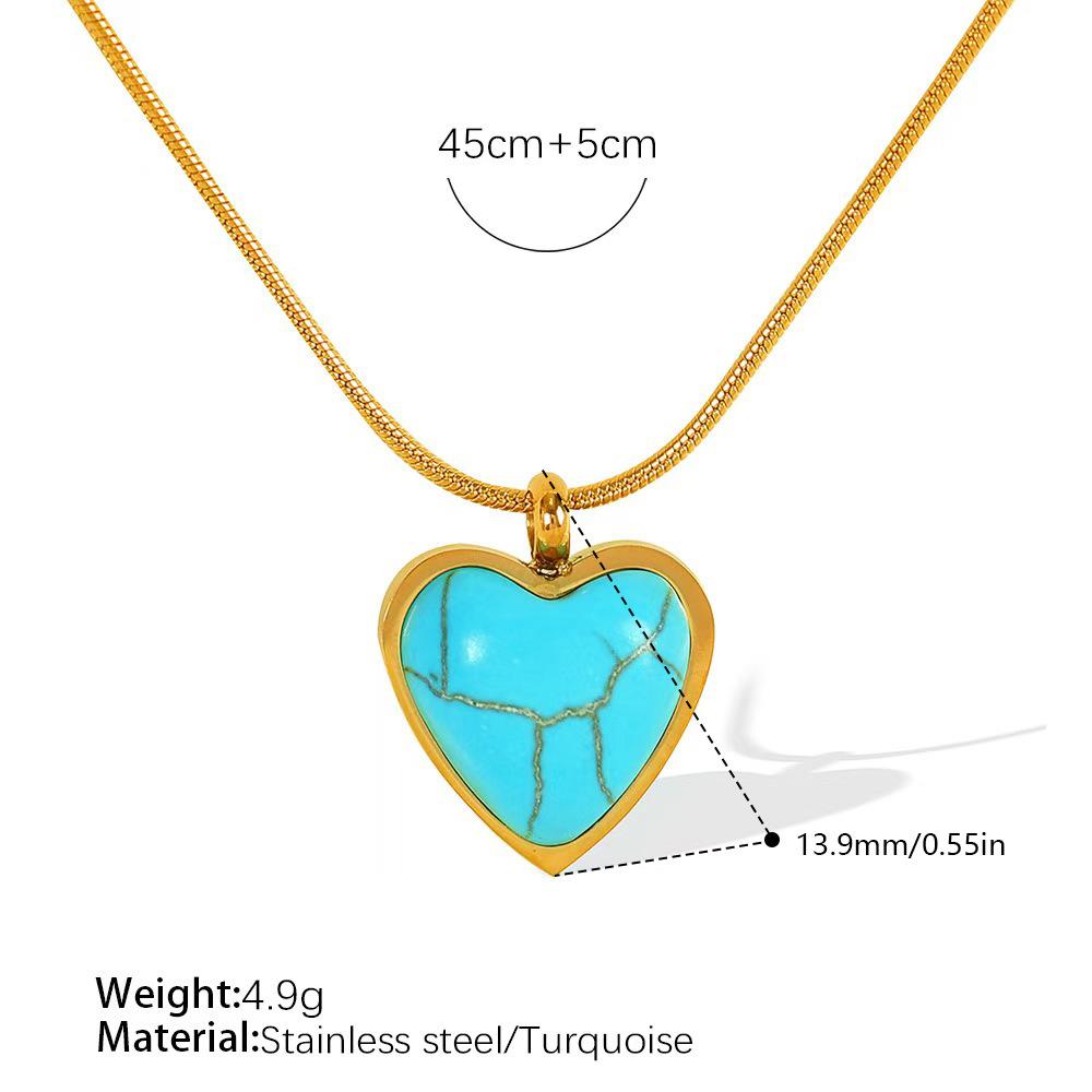 

Contrasting color irregular love pendant necklace women s stainless steel plated 18K gold niche jewelry women