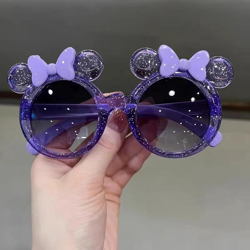 Crystal Bow Kids' Cartoon Sunglasses - Cute, Trendy, and Fashionable Sun Protection for Girls