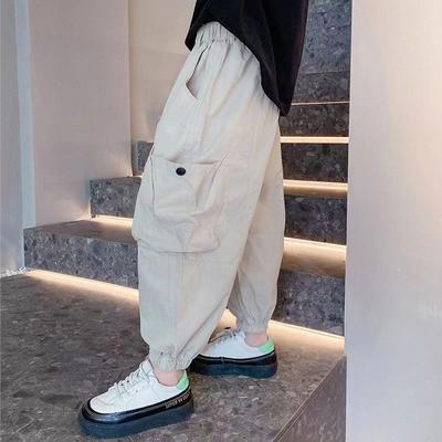 Chlapčenské Nohavice, Nohavice Pracovné Oblečenie, Jarné A Jesenné Detské Veľký Chlapčenský Módny Trend, Voľné Nohavice, Trendy Nohavice nad členky
