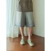 Saendeusaundeu (Unisex) Washed Color Denim Bermuda Shorts Light Gray