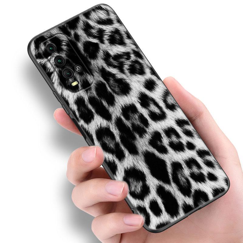 Pouzdro na telefon s leopardím potiskem pro Xiaomi Redmi Note 5 6 9T K20 K40 K50 Pro 7A 8A 9A 9C 9i 10A 10C A1 S2 Měkký TPU Černý kryt