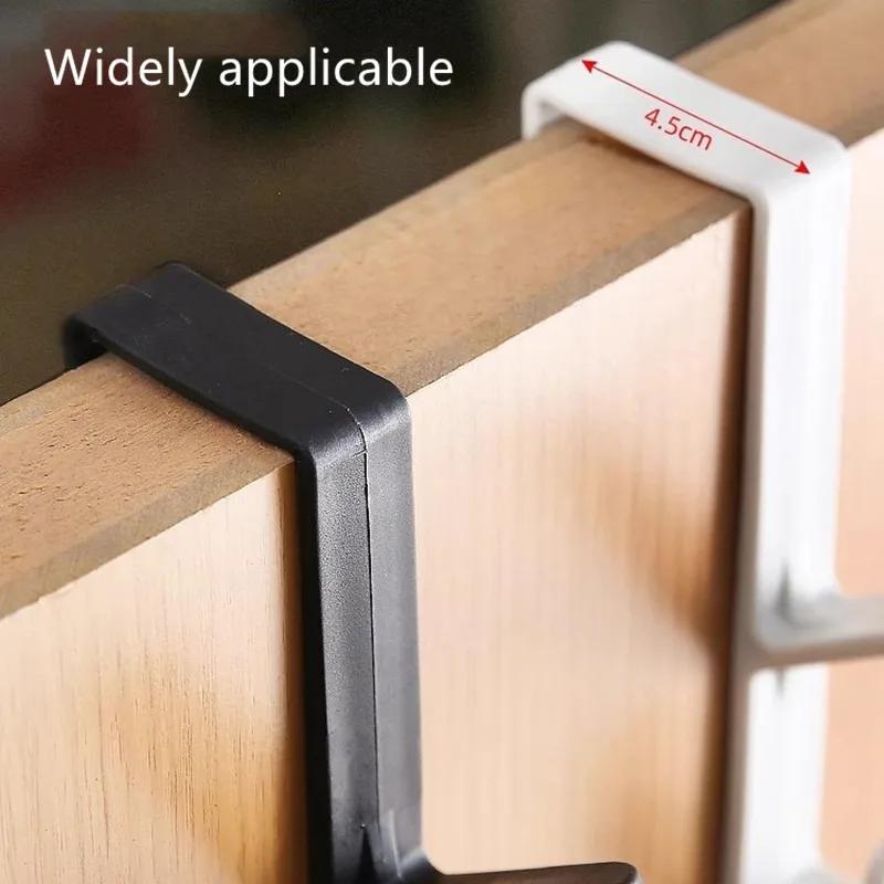 4pc Bedroom Door Hanger Clothes Hanging Rack Over The Door Plastic Home Storage Organization Hooks, Purse Holder For Bags Rails