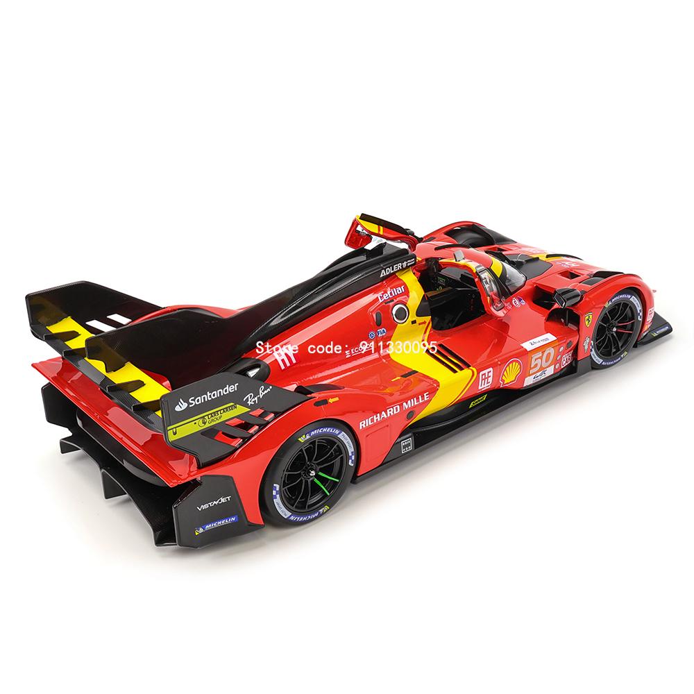 Bburago 1:18 Ferrari 499P LMH 2023 Car Model Boy Big Toy Static Die Cast Vehicles Collectible Model Car Toys