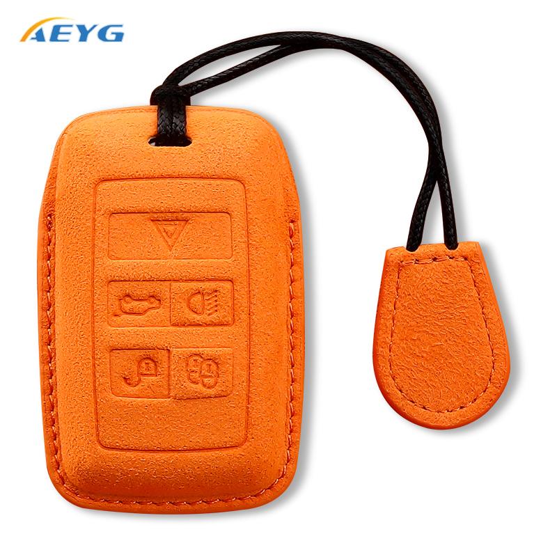 Leather Car Key Case Cover Shell For Land Rover Range Rover Evoque Discovery Sport Velar For Jaguar Xe E-Pace Xf Accessories