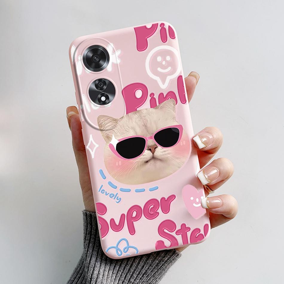 For Oppo A60 CPH2631 Case Cute Bear Cartoon Frog Painted Shockproof Soft Back Cover for Oppo A60 OppoA60 A 60 4G Silicone Bumper