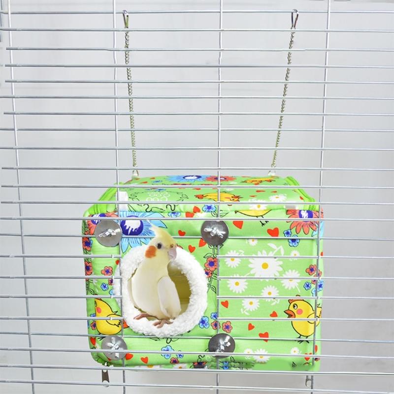 Ninho de Papagaio de Pelúcia Grosso Rede de Gaiola de Pássaro Quente Cama para Clima Frio Design de Pendurar Seguro na Gaiola Abrigo para Pássaros