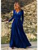 Elegant Velvet V-Neck Bridesmaid Dress for Autumn/Winter