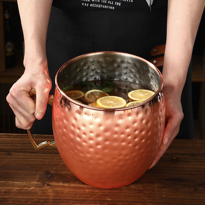 Obří tepaný hrnek na Moscow Mule, Mega hrnek, Hrnek jako ledová nádoba, 5 l