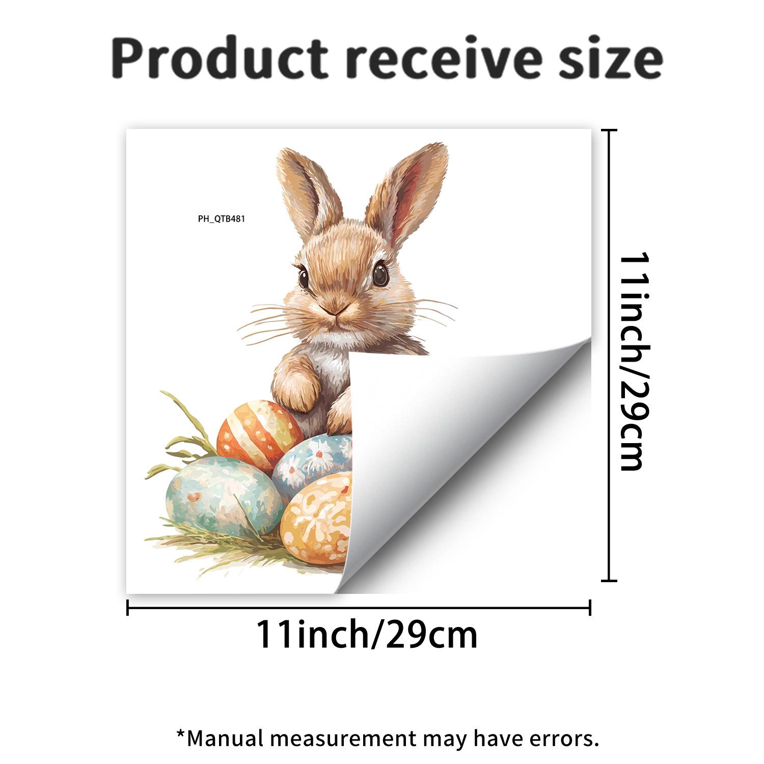 Мультяшный Пасхальный Кролик Пасхальное Яйцо Ванная Туалет Цветок Самоклеящаяся Настенная Наклейка
