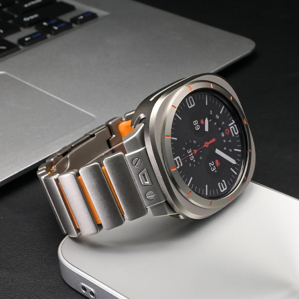 Titanium Rubber Strap for Samsung Galaxy Watch Ultra 2025 Wristband Luxury Metal Band for Galaxy Ultra Watch 47mm 2024 Replaced