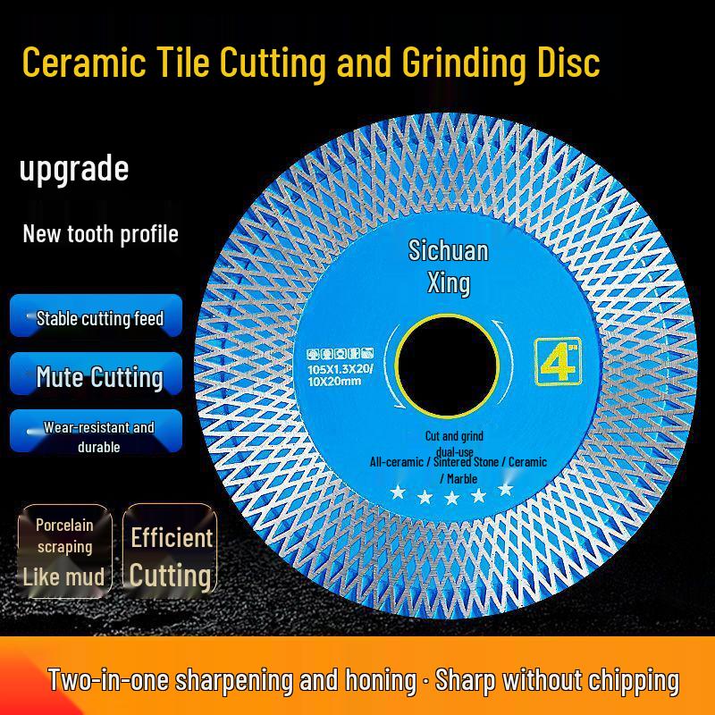 Ultra-Thin Dual-Use Saw Blade for Porcelain, Ceramic, Marble - Dry Cut Angle Grinder Disc