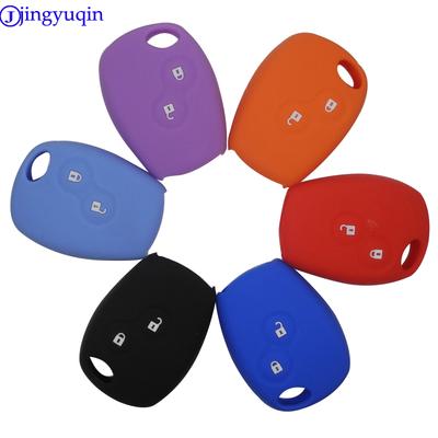 Jingyuqin Remote 2 Buttons Silicone Rubber Car Key Case Cover For Renault Kangoo DACIA Scenic Megane Sandero Captur Twingo Modu