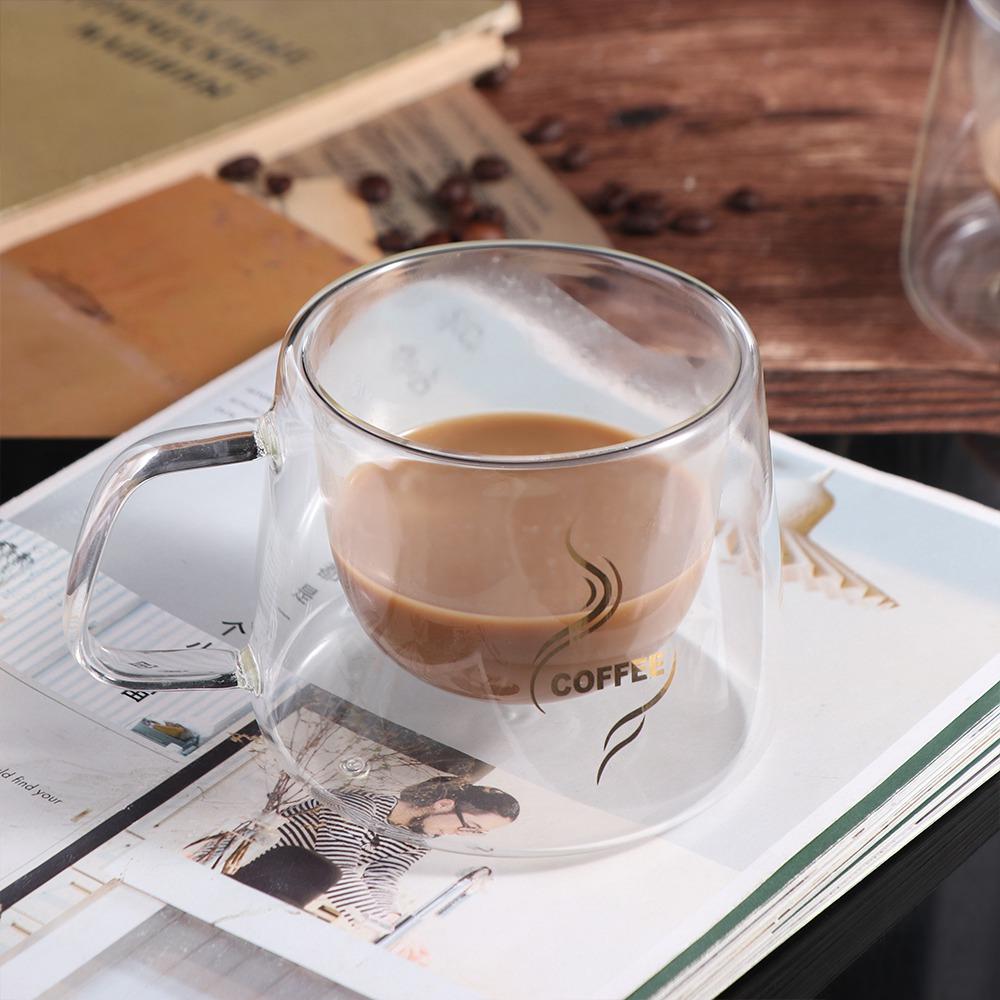 Transparent Coffee Mug 200ml Espresso Cup Drinkware Double Wall Glass  Cocktail Vodka