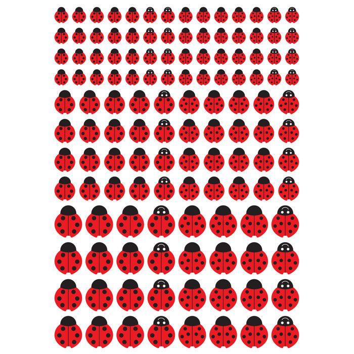 Gommettes coccinelles de 1 à 2 cm 256 pièces