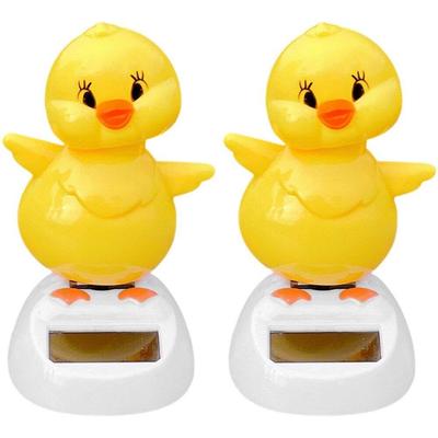 Figurine de Tableau de Bord Poulet Solaire à Tête Oscillante Décoration de Voiture Jouet Animal Cartoon Accessoire Décoratif Cadeau
