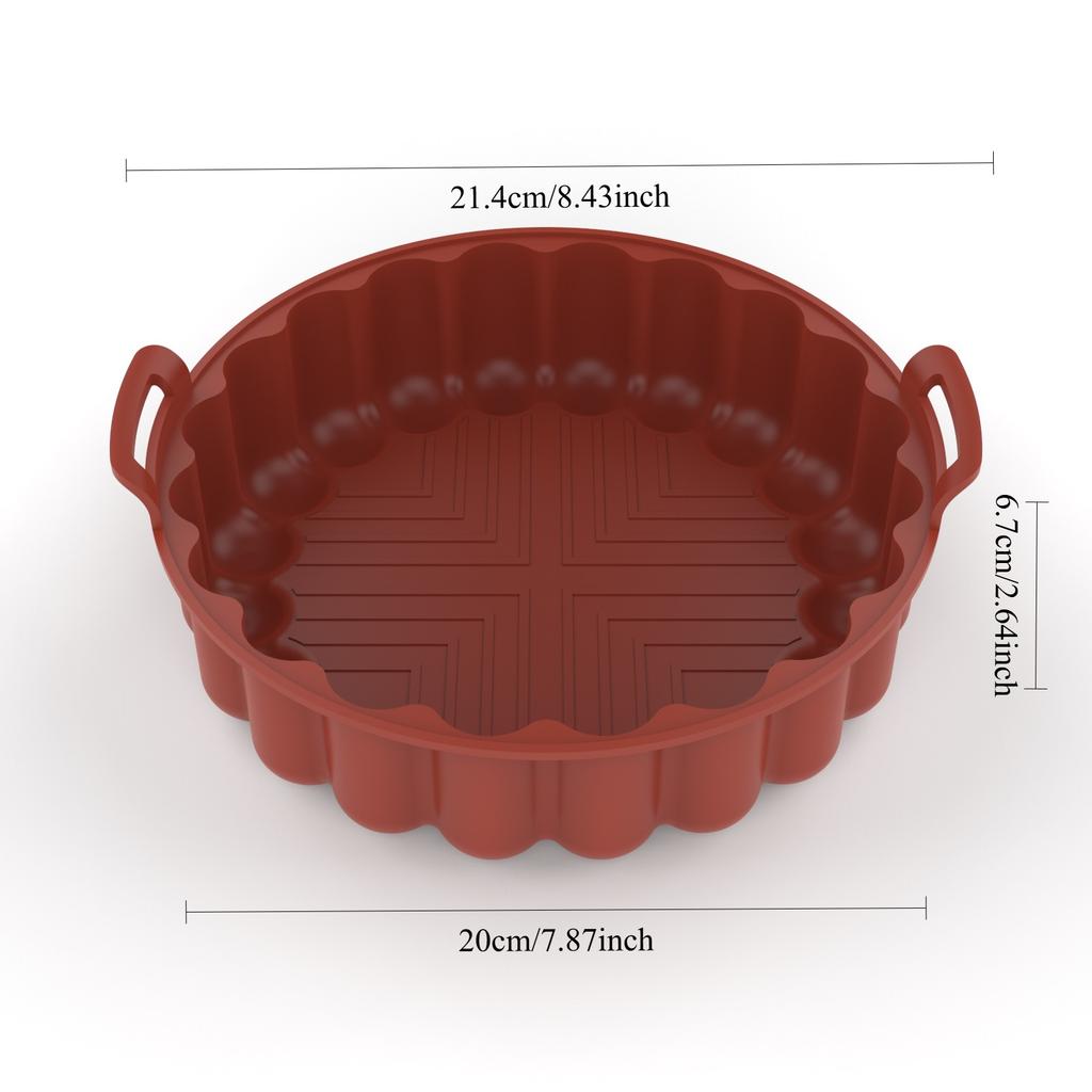 Air Fryer Silicone Round Air Fryer Silicone Pot Reusable Silicone Kitchen Air Fryer Liners Food Safe Non Stick Basket Accessorie