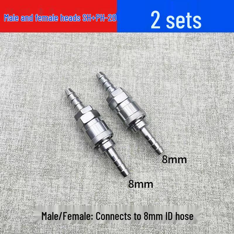 C-Type Pneumatic Quick Coupler, Durable High-Pressure Gas Pump Connector, 8mm/10mm Male & Female Push-in Plug.