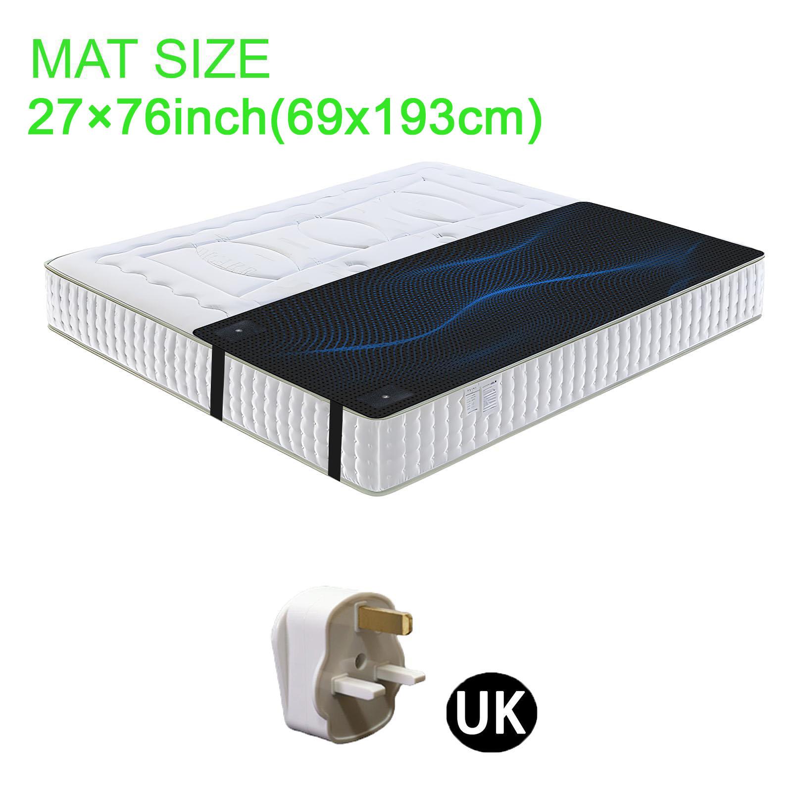 

Заземляющий коврик для кровати, 27 x76 (король) - Коврик из искусственной кожи для сна, снятия боли и стресса, в комплект входит заземляющий шнур UK Plug чёрный