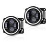 4 Inch LED Fog Lights White Halo Ring Angel Eyes DRL Amber Turn Signal Lamp 40W Round Auxiliary Lights For Jeep Wrangler JK TJ