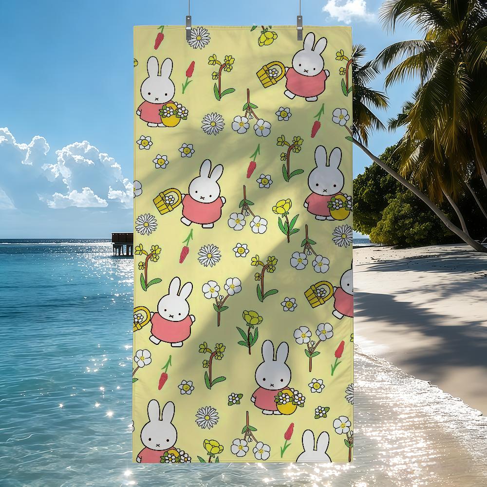 Cartoon M-Miffy Towel Quick Drying Beach Towels Are Suitable For Swimming Pools Camping Yoga And The Gym
