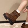 Large Size Women's Shoes 41 To 43 Wide Fat Feet Platform Martin Boots Women's Autumn and Winter Fashion Pants Boots Handsome Locomotive Short Boots 42