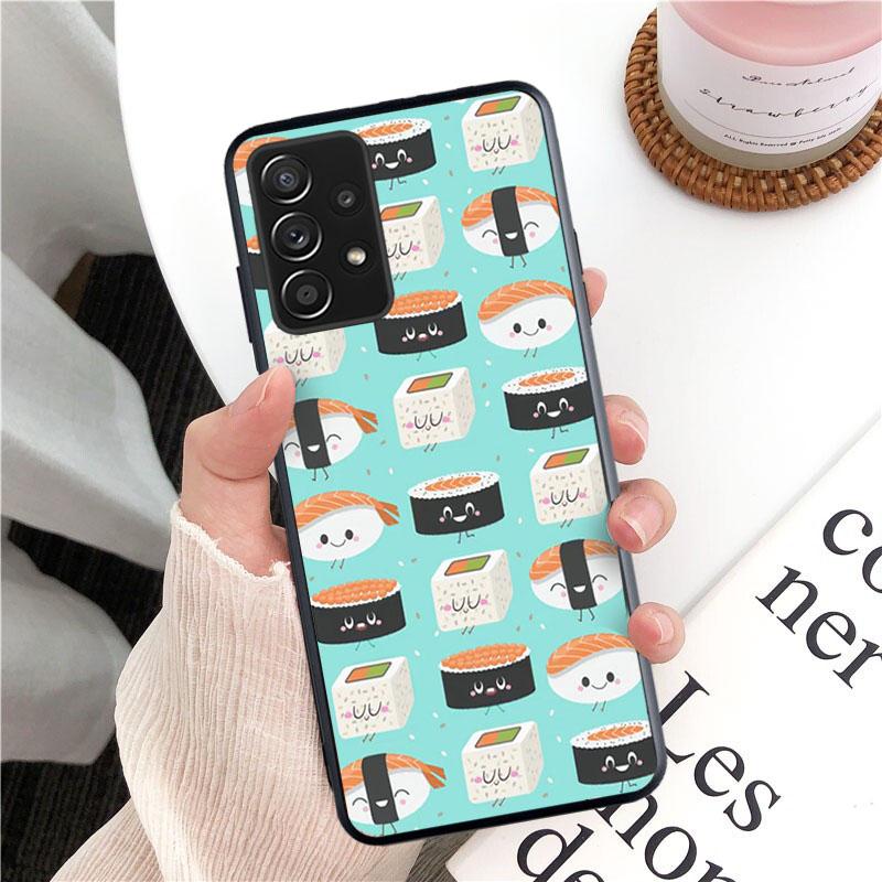 Voedsel Sushi Telefoonhoesje voor Samsung Galaxy A13 A22 A12 A32 A71 A11 A21S A33 A52 A72 A51 A50 A70 A31 M31