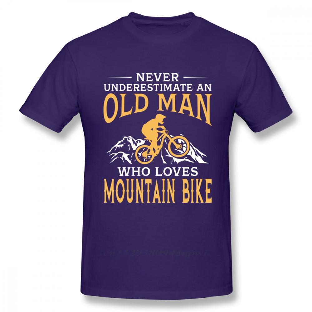 Never Underestimate An Old Man With A Mountain Bike T Shirt Boy Pure Cotton Short Sleeve MTB Tees Guys Punk Designer Streetwear