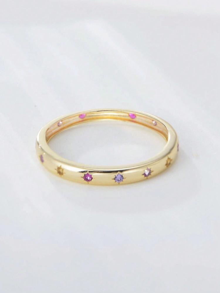 925 Silver Personalized Golden Mangxing Zircon Ring For Women Anniversary Fashion High Quality Fine Jewelry