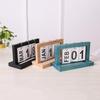 Wooden Perpetual Flip Calendar Simple Minimalist Design Desktop Ornament for Home Study Dorm Office Desk Decor