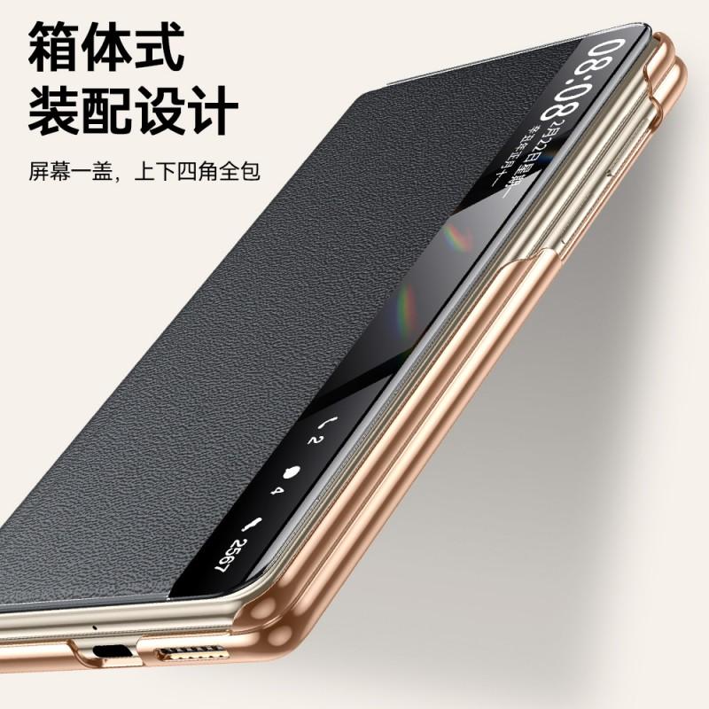 Premium Genuine Leather Smart Watch Case With Dual Hinge Strap Mate X6 X5 Pro Shockproof Heat Dissipation Anti-Scratch