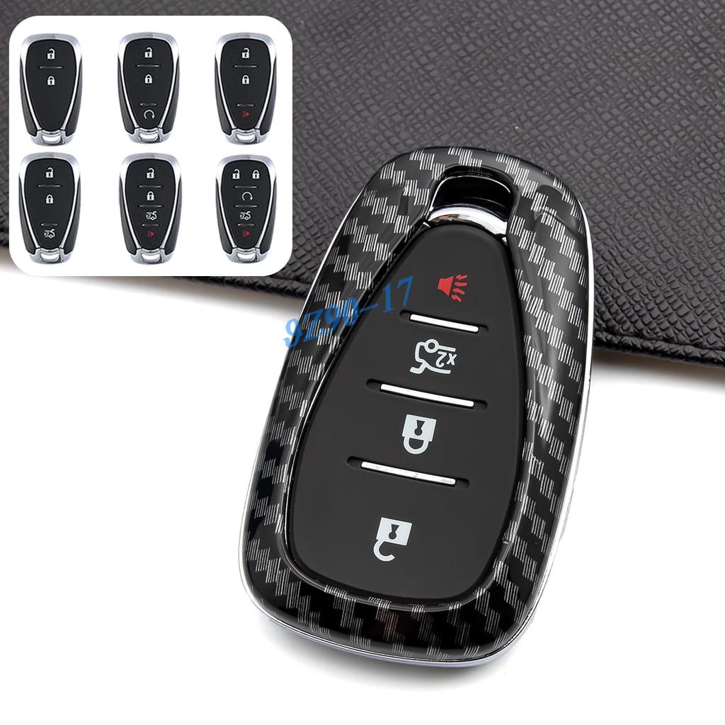 Abs Carbon Fiber Car Smart Key Cover Case For Chevrolet Blazer Trax Equinox Cruze Malibu Traverse Trailblazer Camaro